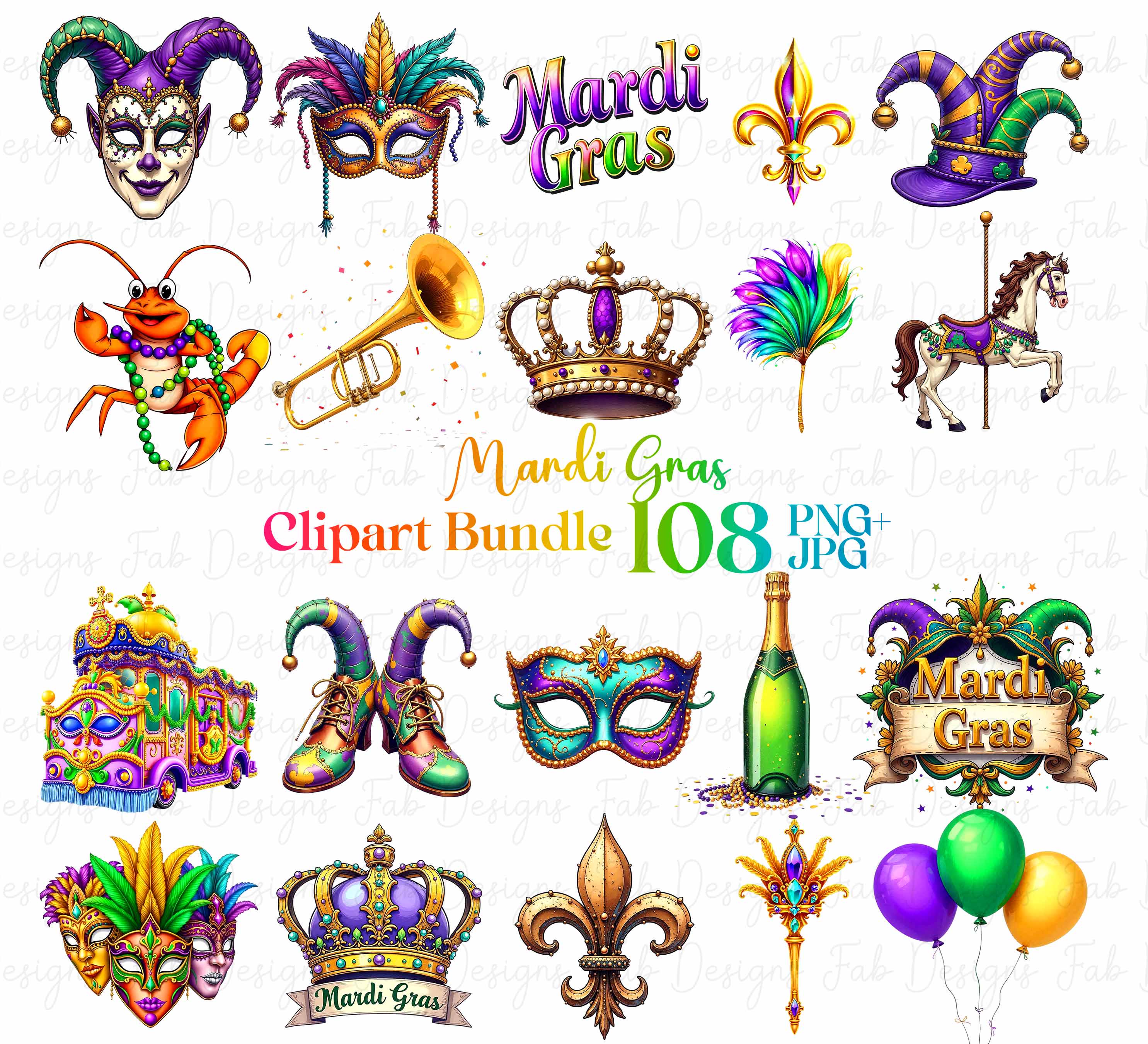 Mardi Gras Logo - Etsy, image size:2970x2700