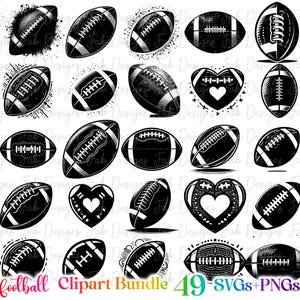 49 Football svg bundle,Football SVG,Sports Svg,Football Silhouette,American Football Svg files,football monogram svg,Football Name Frame SVG