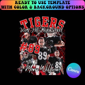 canva template, dtf dtg design, editable picture tee, football mom era, football pic shirt, football player, football shirt, friday night lights, gameday tee, high school FB, personalized t-shirt, shirt with mascot, sublimation design