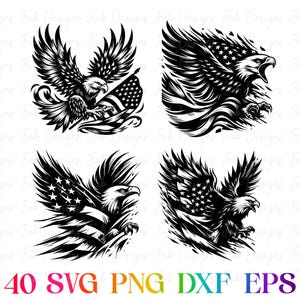 40 American Flag Eagle SVG, 4th of July SVG Bundle, Patriotic SVG ...