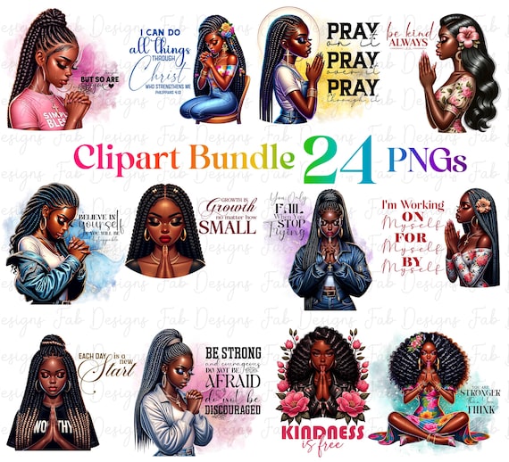 24 Praying Black girl clipart,Faith African Girl, Jesus and Faith Sublimation PNG, afro girl clipart,Praying girl clipart,black girl clipart