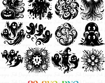 39 Ghost SVG, Halloween Svg, Spooky Season Svg, Ghost Clip Art, Boo Svg, Kids Halloween Shirt Svg, Png, Svg Files For Cricut Ghost Svg