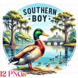 Flying Mallard Ducks PNG: Vintage Hunting Lodge Graphic (Digital Download
