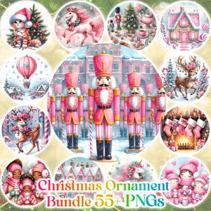 Weihnachtsverzierung PNG-Bundle: 3D Sublimationsdesigns (Digitaler Download)