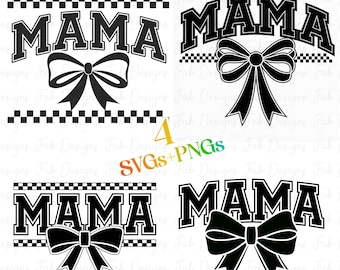 4 Coquette Bow Mama SVG PNG Bow Varsity Font Mama Svg Png, Trendy Mama Digital File, Pink Coquette Mama Shirt Design, Mama Shirt cut file