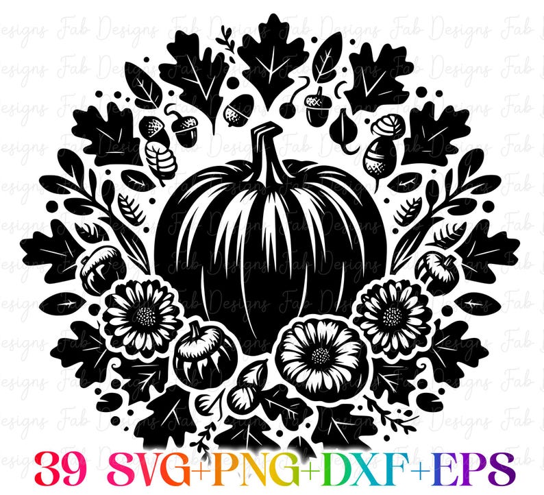 39 Halloween pumpa SVG-paket, Halloween svg, Thanksgiving, höst svg, png, svg-filer för Cricut, silhuett, sublimeringsdesign nedladdningar bild 3