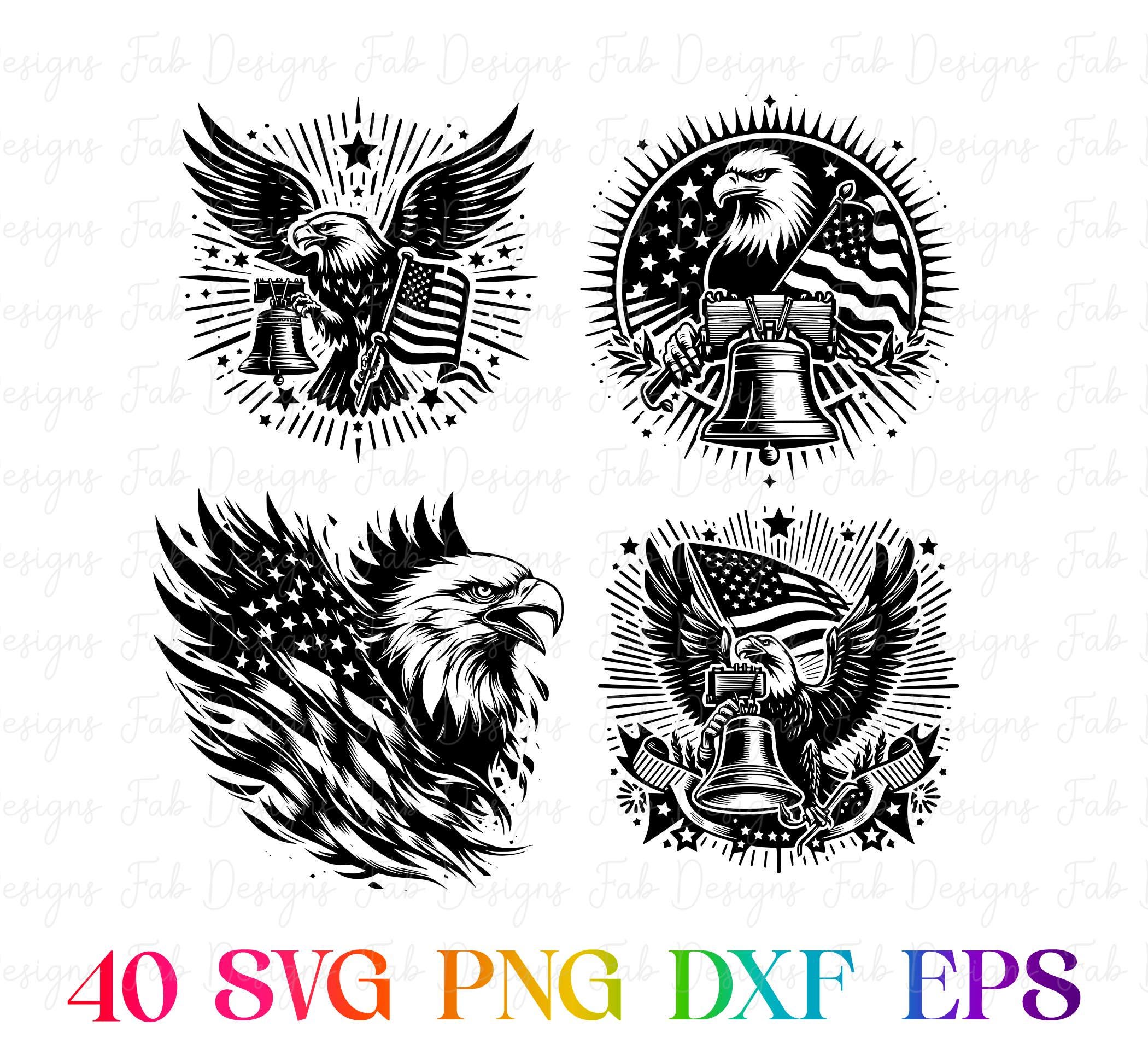 40 American Flag Eagle SVG, 4th of July SVG Bundle, Patriotic SVG ...