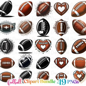 49 Football png bundle,Football png,Sports png,Football Silhouette,American Football png files,football monogram png,Football Name Frame png
