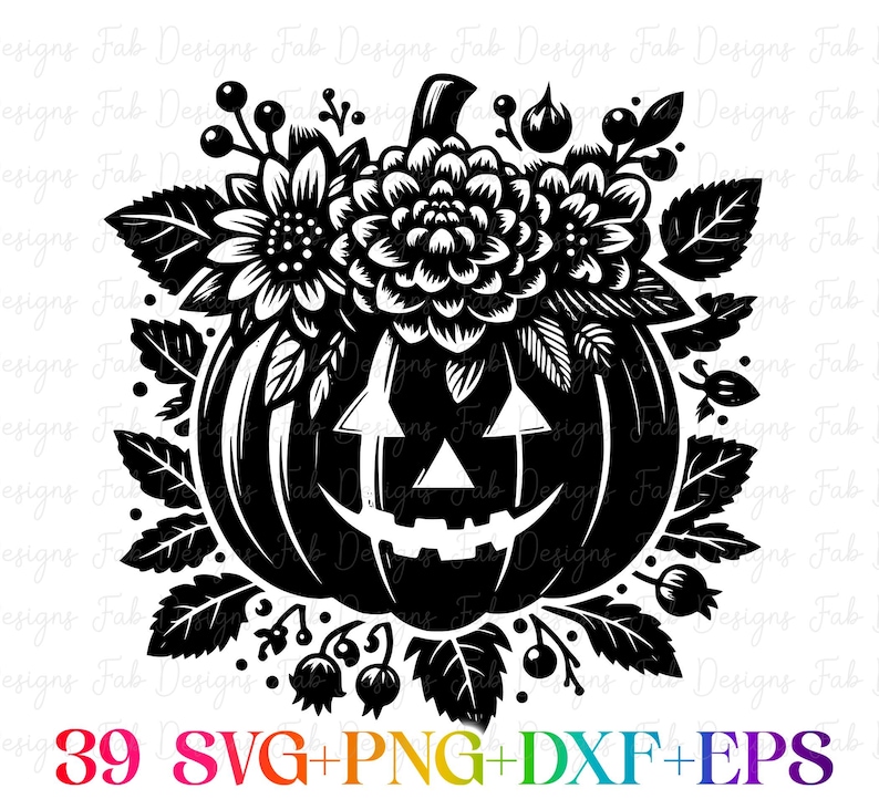 39 Halloween pumpa SVG-paket, Halloween svg, Thanksgiving, höst svg, png, svg-filer för Cricut, silhuett, sublimeringsdesign nedladdningar bild 5