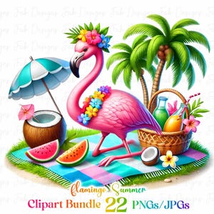 22 niedlichen Flamingo Clipart png Cartoon Flamingo Digitaler Download Rosa Flamingo Clip Art Flamingo druckbare PNG süße druckbare Flamingo Clipart Bild 4