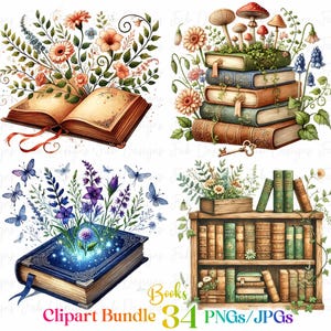 34 Amantes de los libros Clipart. Bookworms Essentials Bookish Clipart Estética Linda Pila de libros Pila de libros Logotipo de librería Festival del libro Digital Png