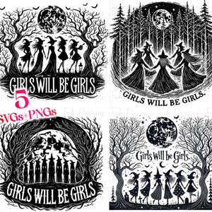 Funny Witch Girls SVG PNG: Halloween Witches (Digital Download)