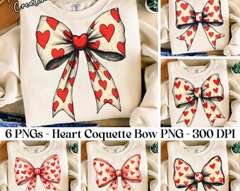 6 Valentine's day Heart Coquette bow Png, valentine's day bow png, Retro Valentine Shirt Design, Valentine's Day Png, Valentine Love Shirt