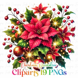 19 Christmas Decoration png, Bauble png, Watercolor Christmas Bauble png, Mixed Media,Digital Paper Craft,Sublimation,Commercial USe