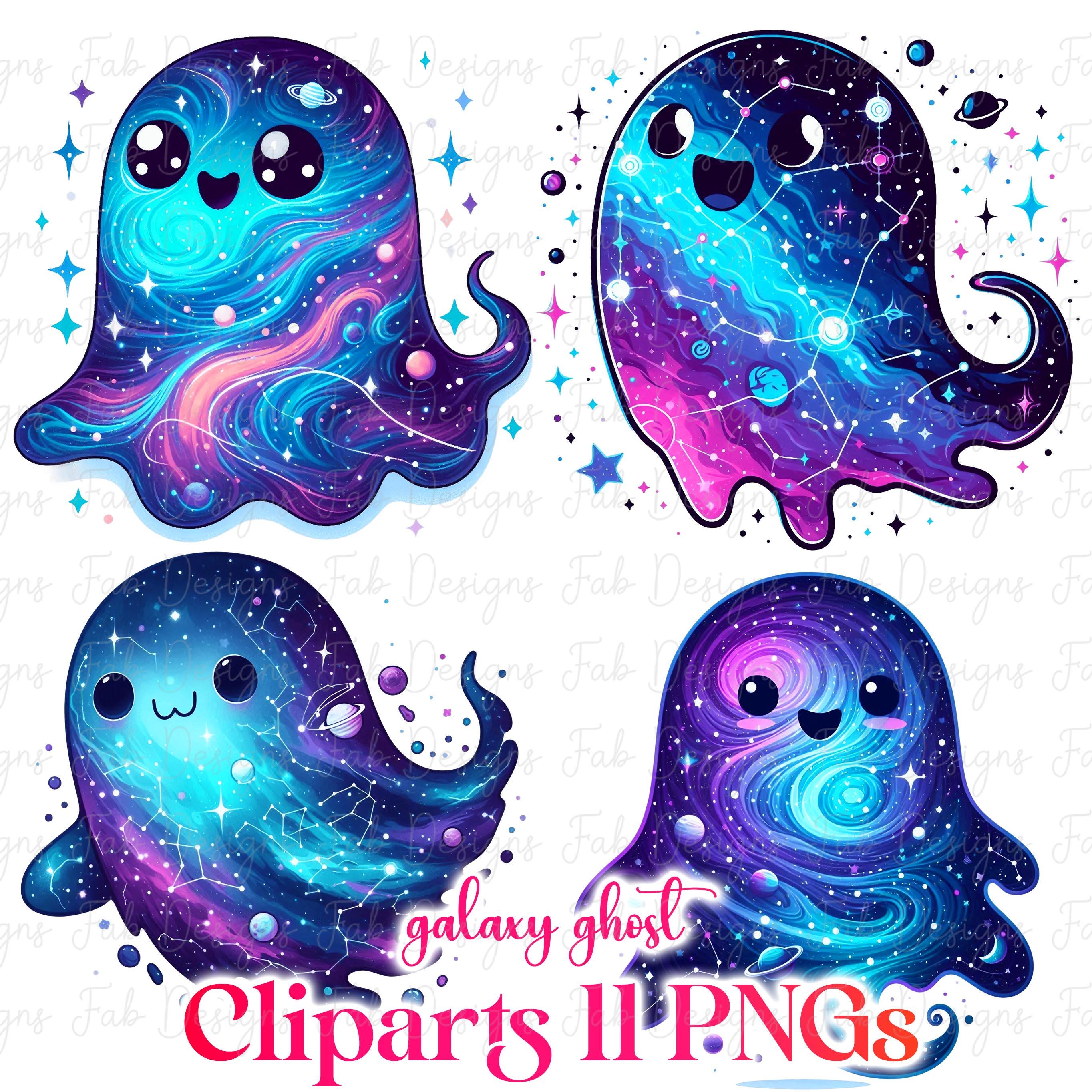 11 Galaxy Cute Halloween ghost Clipart, Cute ghost, Halloween png, Halloween clipart, Kids Halloween digital prints, Halloween Sublimation