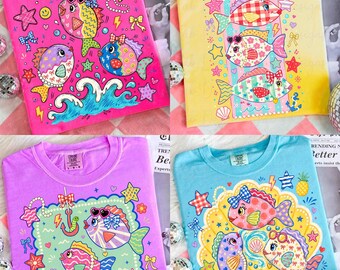 Preppy Fish Png bundle| Female Fishing Png | Colorful Maximalist Sublimation |Summer Vacation Png, Funny Beach Png|Girls Fish Too|