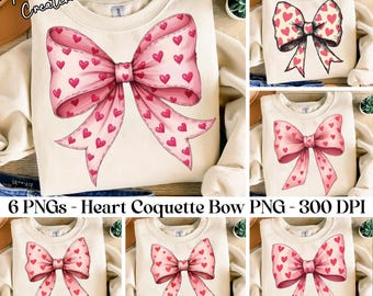 6 Valentine's day Heart Coquette bow Png, valentine's day bow png, Retro Valentine Shirt Design, Valentine's Day Png, Valentine Love Shirt