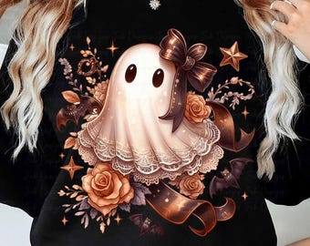 Cute Lace Ghost Png, Boo In Boojee, Halloween Boo Lace Bow Png, Halloween PNG, Boo Ghost Shirt Png, Cute Boo Halloween Sublimation Design
