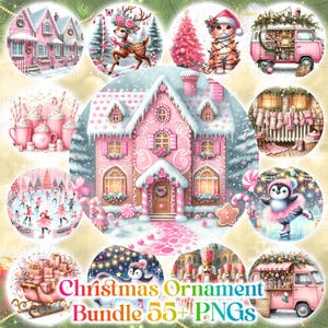 Weihnachtsverzierung PNG-Bundle: 3D Sublimationsdesigns (Digitaler Download)