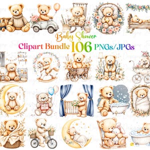 Neutral Baby Shower Clipart: Boho Nursery Animal Decor (PNG Digital Download)