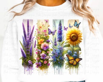Butterflies PNG Design, Bunny PNG Files, Vibrant Butterfly Sublimation PNG, Shirt Png, Trendy Flower Butterfly Tshirt Digital png Download