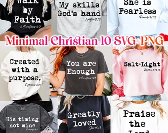 Minimal Christian Quote SVG Bundle: Bible Verse Designs (Digital Download)