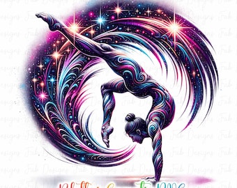 Iridescent Gymnastics PNG: Colorful Sublimation Design (Digital Download)