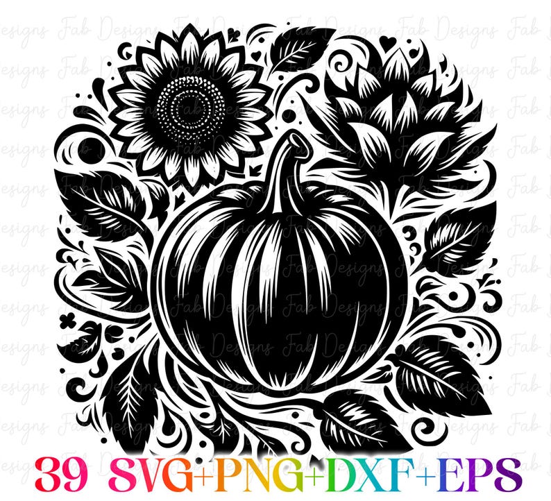 39 Halloween pumpa SVG-paket, Halloween svg, Thanksgiving, höst svg, png, svg-filer för Cricut, silhuett, sublimeringsdesign nedladdningar bild 8