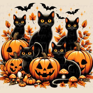 Black Cat Pumpkin Png, Ghots Cat Png, Retro halloween Png, Gothic Png, Black Cat Png, Fall Png, Halloween Cat Mama Shirt, Autumn Png