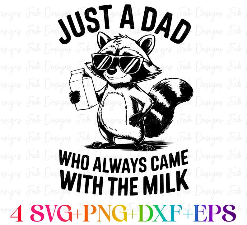 Retro Dad Raccoon SVG PNG: Funny Father's Day Design (digital Download ...