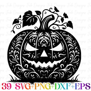 39 Halloween pumpa SVG-paket, Halloween svg, Thanksgiving, höst svg, png, svg-filer för Cricut, silhuett, sublimeringsdesign nedladdningar bild 10