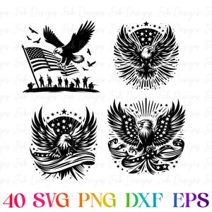 40 American Flag Eagle SVG, 4th of July SVG Bundle, Patriotic SVG ...