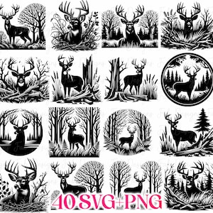 Design för Big Buck Deer: SVG PNG JPG-filer (digital nedladdning)