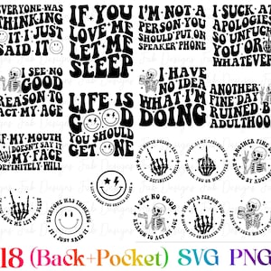 18 Snarky skulls bundle designs SVG, Adult humor svg, Sarcastic bundle svg, Funny skeleton bundle svg, skeleton svg, Sassy Bundle svg