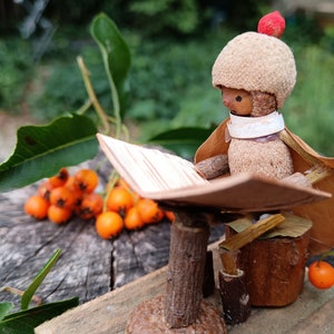 Medieval Scholar Acorn Elf - Nature-inspired Figurine