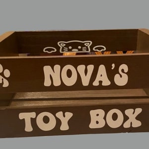 Handcrafted Wooden Crate Cat Toy Box - Keep Your Kitties Happily Entertained and Organized