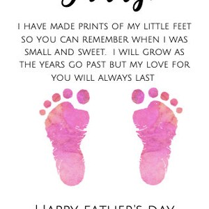 INSTANT DOWNLOAD Fathers Day Footprint Craft Print at home Baby Child Keepsake Printable image 2