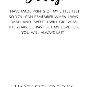 INSTANT DOWNLOAD Fathers Day Footprint Craft Print at home Baby Child Keepsake Printable image 3