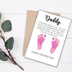 INSTANT DOWNLOAD Fathers Day Footprint Craft Print at home Baby Child Keepsake Printable image 1