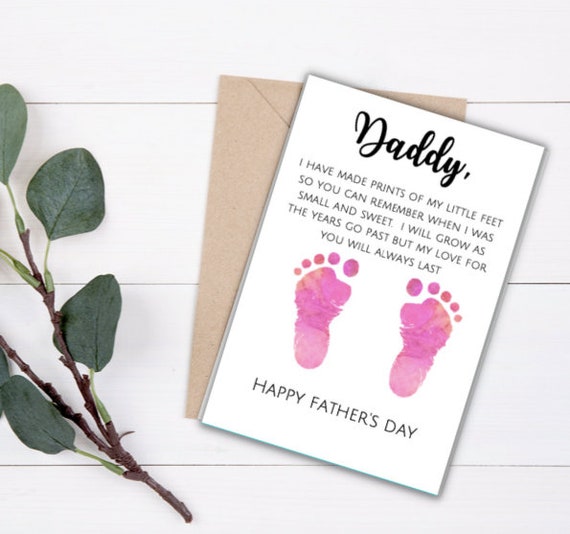 INSTANT DOWNLOAD Fathers Day Footprint Craft Print at Home - Etsy