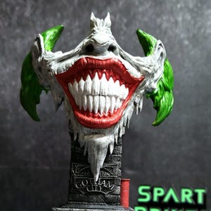 Smiling Joker Bat Symbol Bust