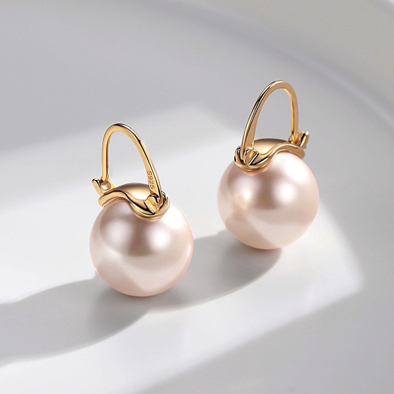 Hepburn Drop Hoop Earrings - Pearl main image 1