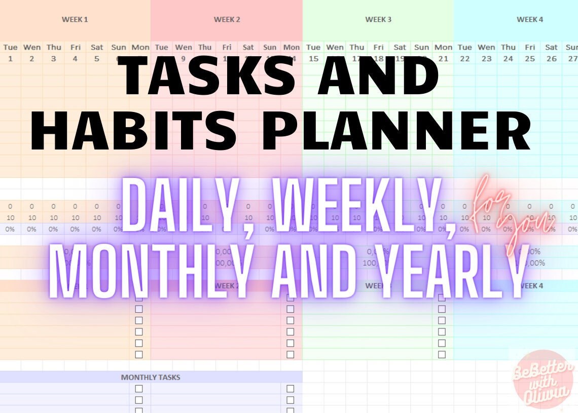 Digital Planner Excel 12-month Template for You Digital | Etsy