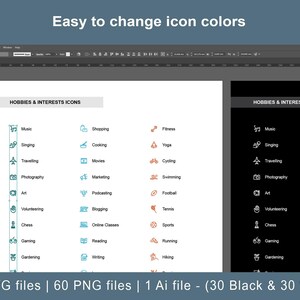 Hobby Icons, 30 Black and White Vector Designs in SVG and PNG image 5