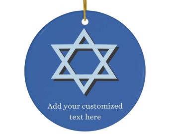 Chanoeka-davidster, gepersonaliseerd ornament, keramiek