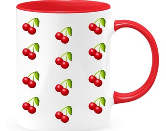 チェリーコーヒーマグ、11オンス。セラミックコーヒーマグ、チェリー愛好家への父の日ギフト、プレミアム品質のギフトアイデア