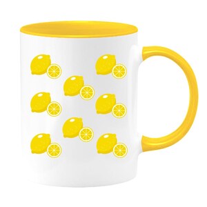 Lemon Coffee Mug, 11 oz Graphic Coffee Mug, Cool Gift for Coffee Lovers, Unique Design Coffee Cup, Birthday Gift for Her, Vegan Mug
