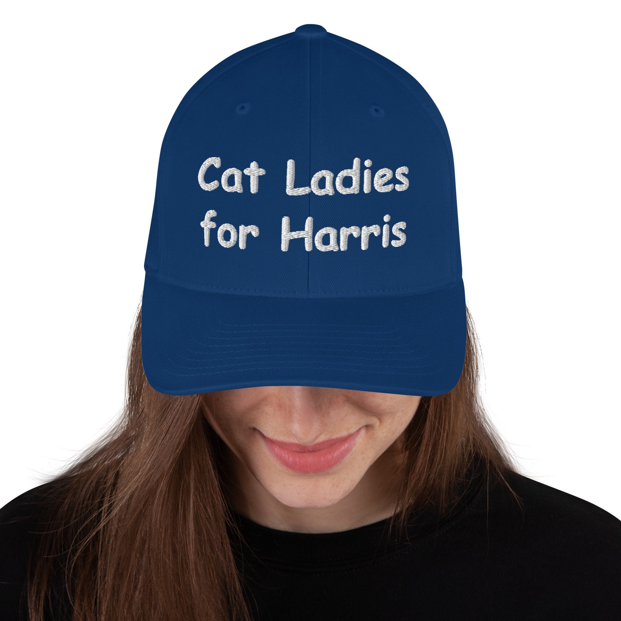 Cat Ladies for Kamala Patriotic Grey Cotton Adjustable Campaign Cap Political Campaign Cap Kamala Harris 2024 Hat - Kamala  main image 2