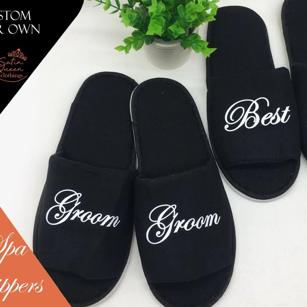 Customized Slippers Bride Slippers House Wear Slippers Personalized Spa Slippers Party Slipper Bridesmaid Slippers Gift For Her Wedding Gift