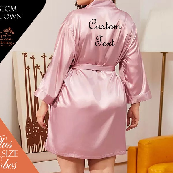 Custom Plus Size Robes Personalized 6XL Robes Customized Robes Custom Bridal Robe Bridesmaid Robes Hen Party Robe Birthday Robes Satin Robe